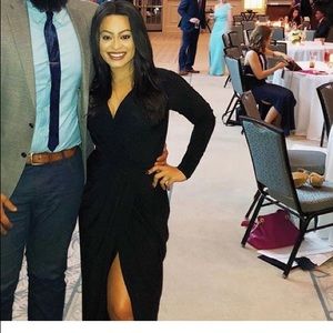 Long Sleeve Black Formal Dress